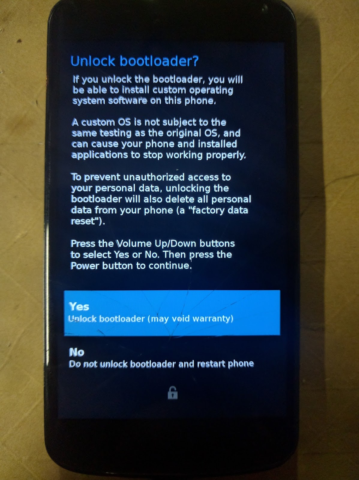 Unlocking the Bootloader