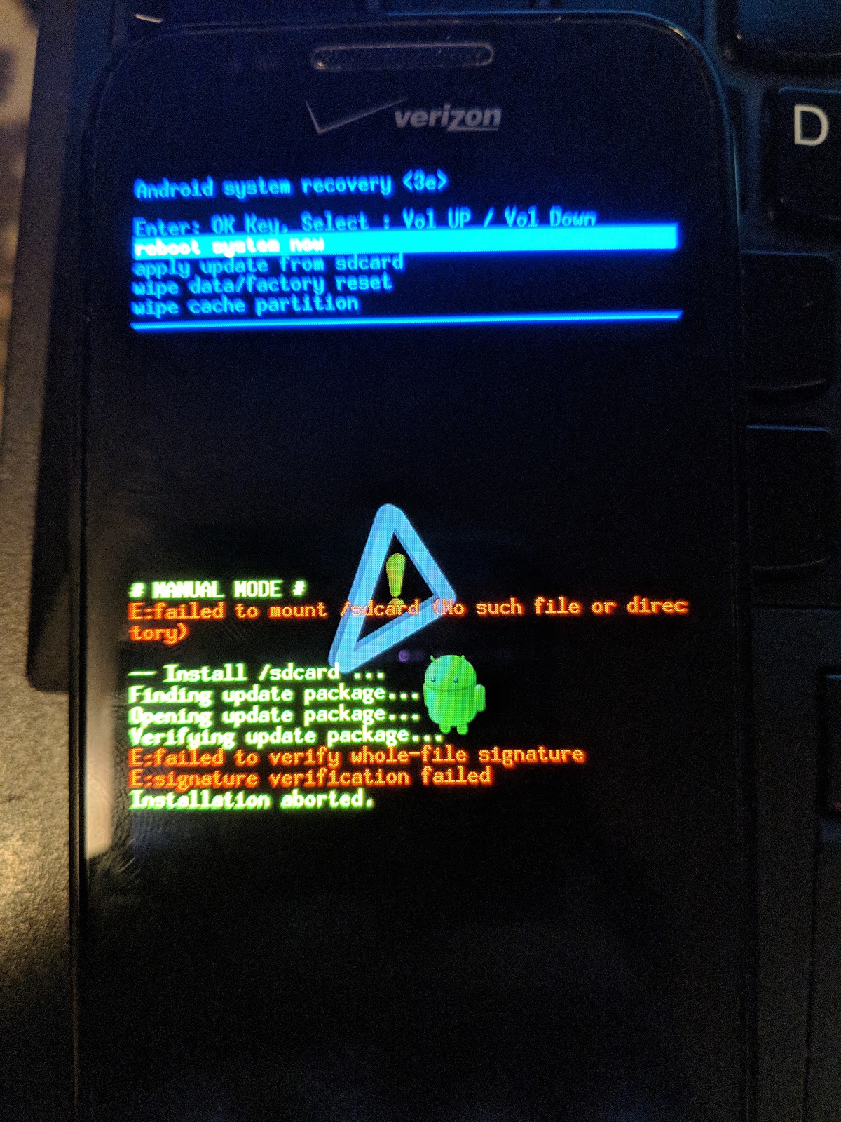 Phone in recovery mode